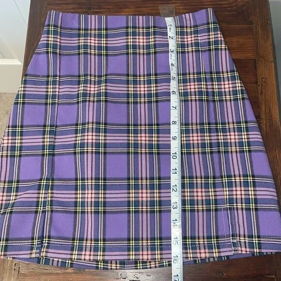 J Galt Plaid Mini Skirt Size S - Picture 3 of 7
